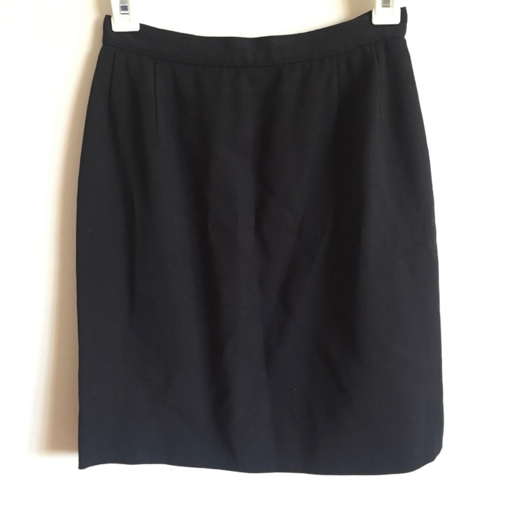 Vintage Salvatore ferrergano black mini twill pencil skirt zip back